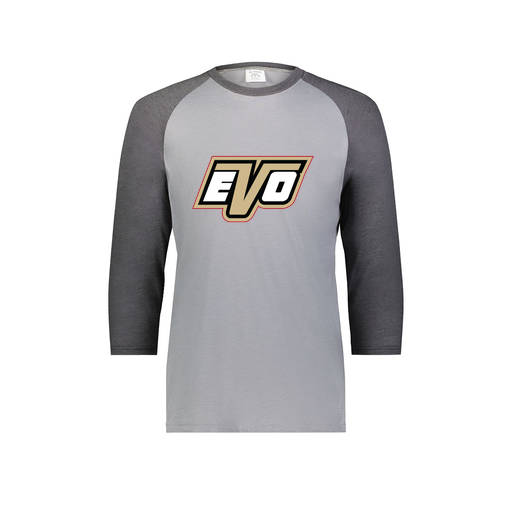 [6879.30V.S-LOGO1] Men's Vintage 3/4 Sleeve T-Shirt (Adult S, Gray, Logo 1)