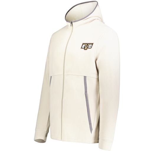 [6858.53T.XS-LOGO1] Men's Chill Full Zip Fleece (Adult XS, White, Logo 1)