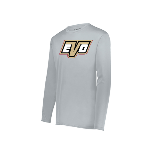 [222823.099.S-LOGO1] Youth LS Movement Dri Fit Shirt (Youth S, Silver, Logo 1)