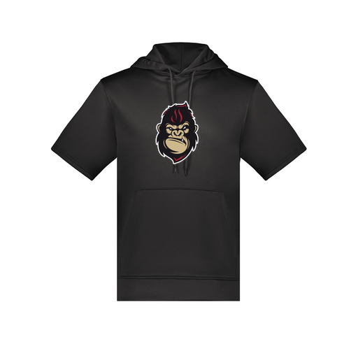 [6871.080.S-LOGO3] Men's Dri Fit Short Sleeve Hoodie (Adult S, Black, Logo 3)