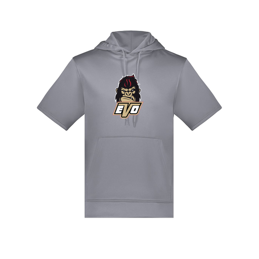 [6871.059.S-LOGO2] Men's Dri Fit Short Sleeve Hoodie (Adult S, Gray, Logo 2)