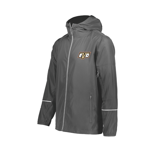 [229582-GRY-AXS-LOGO1] Men's Packable Full Zip Jacket (Adult XS, Gray, Logo 1)