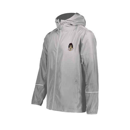 [229582-SIL-AXS-LOGO2] Men's Packable Full Zip Jacket (Adult XS, Silver, Logo 2)