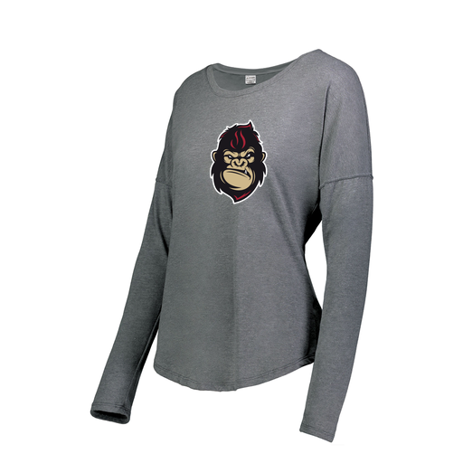 [3077.013.S-LOGO3] Ladies LS Triblend T-Shirt (Female Adult S, Gray, Logo 3)