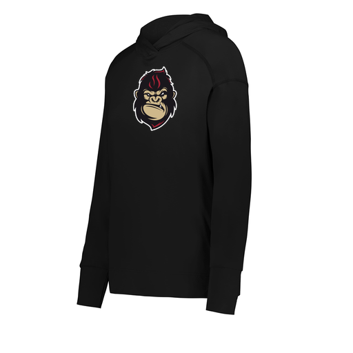[222798.080.XS-LOGO3] Ladies Ventura Thin Knit Hoodie (Female Adult XS, Black, Logo 3)
